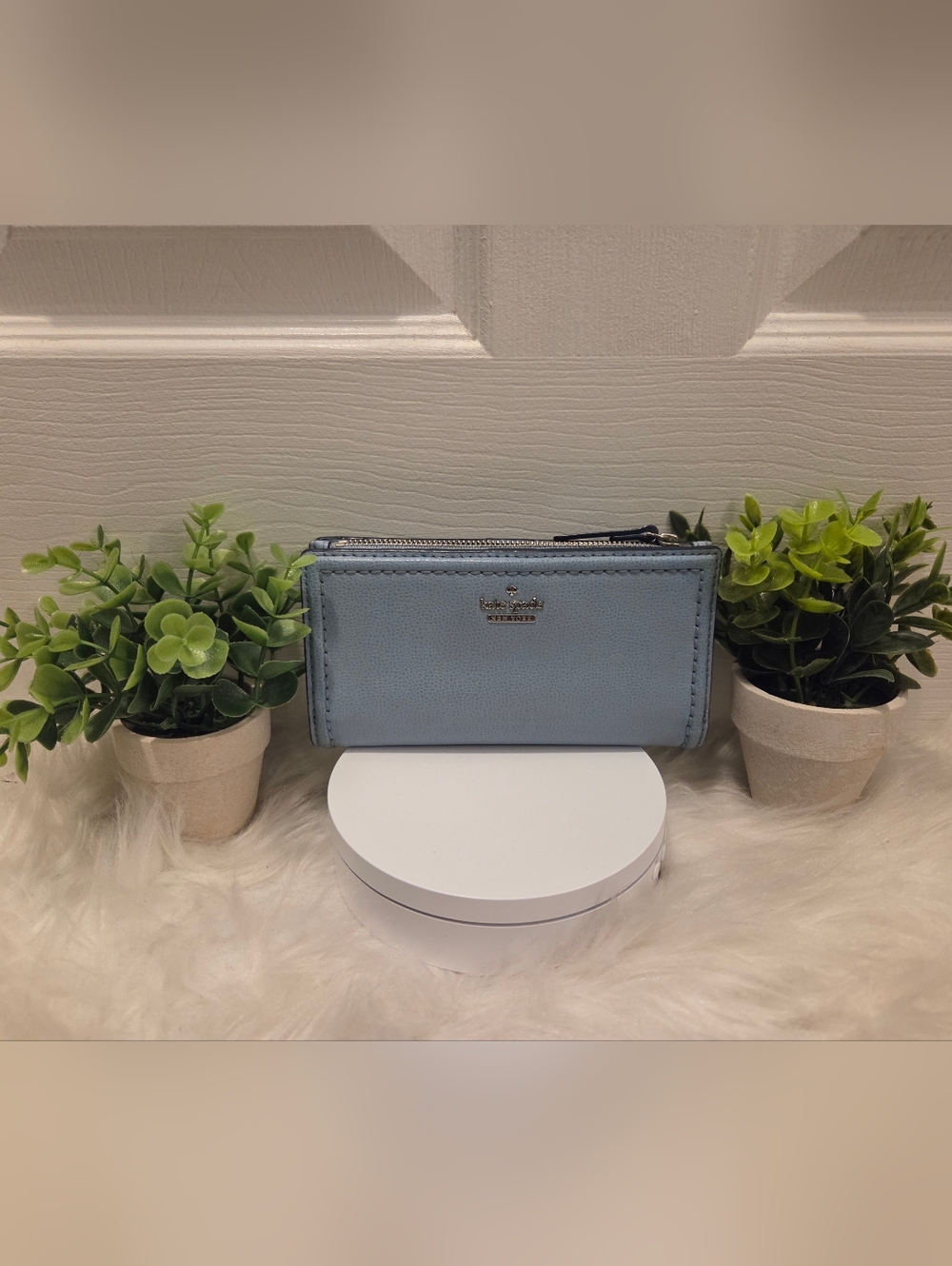 Kate Spade Light Blue Saffiano Leather Wallet